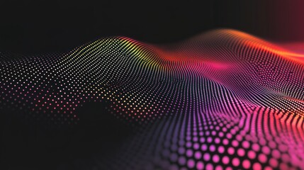 Fototapeta premium Abstract colorful wave of glowing particles. (1)