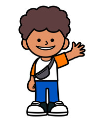 Kid stand and smiling