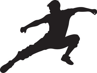silhouette of a man running