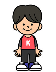 Kid stand and smiling