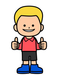 Kid stand and smiling