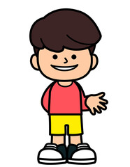 Kid stand and smiling