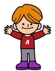 Kid stand and smiling