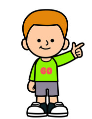 Kid stand and smiling