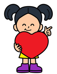 Kid stand and smiling