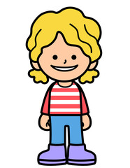 Kid stand and smiling