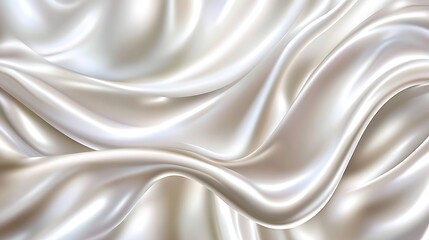 Fototapeta premium Elegant Draped Off White Silk Fabric Texture