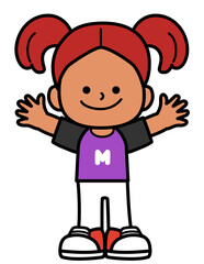 Kid stand and smiling