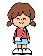 Kid stand and smiling