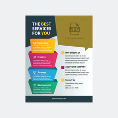 Corporate business flyer design template, modern business flyer design template print of a4 size