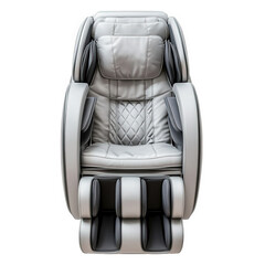 Naklejka premium a modern. ergonomic massage chair designed for relaxation and comfort. featuring plush upholstery and multiple sections for body support its sleek design suggests it is intended for home or wellness e