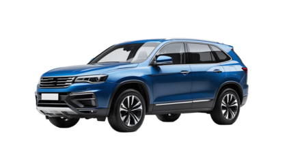 Modern Blue SUV with Transparent Background for Design