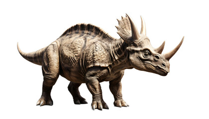 Realistic 3D Model of a Ceratopsian Dinosaur Isolated on Transparent Background