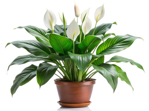 Peace lily spathiphyllum wallisii flower isolated on transparent background
