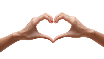 Hands forming a heart shape, perfect for design elements.