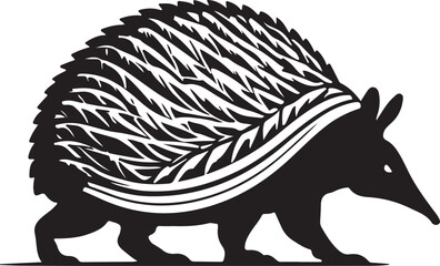 black and wight armadillo anteater logo type silhouette design