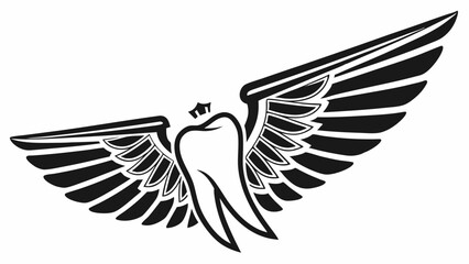 Winged Tooth Emblem: Majestic Dental Logo Design 