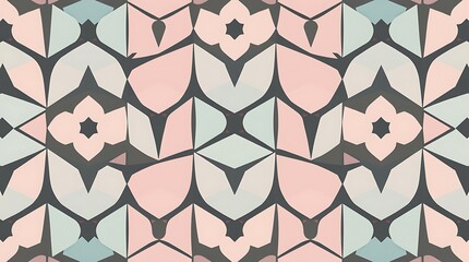 Floral Geometric Seamless Pattern: This captivating seamless pattern features a captivating blend of floral and geometric elements, creating a mesmerizing visual experience.