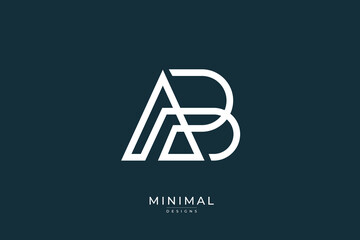 Monogram icon logo AB