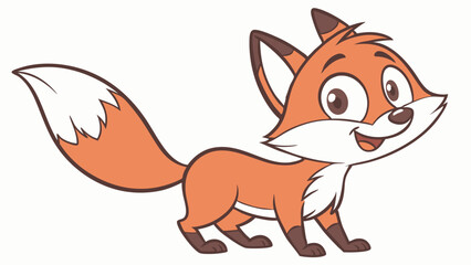 Happy Fox Cartoon Character 