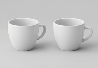 Fototapeta premium Model of coffee cup isolated on light gray background. 3D illustration.