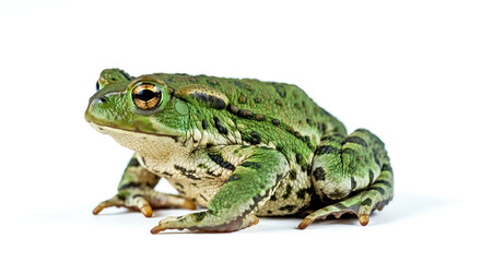 Fototapeta premium European green toad, Bufo viridis isolated on white background
