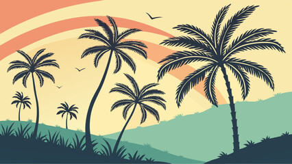 Tropical Sunset Silhouette 