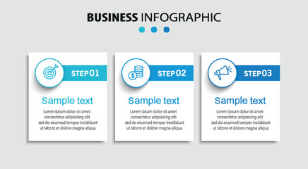 Infographic design template with icons and 3 options or steps