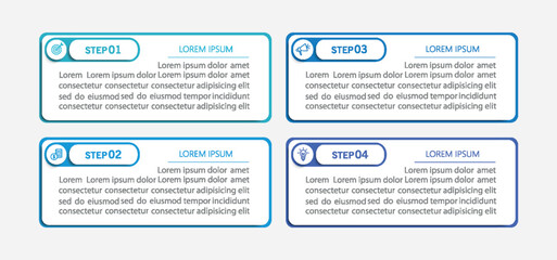 Business infographic design template with 4 options, steps or processes