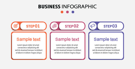 Infographic design template with icons and 3 options or steps