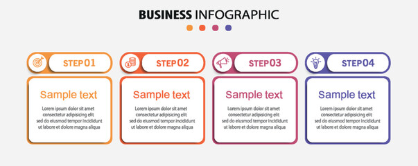 Fototapeta premium Business infographic design template with 4 options, steps or processes