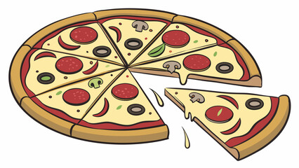 Delicious Pepperoni Pizza Illustration 