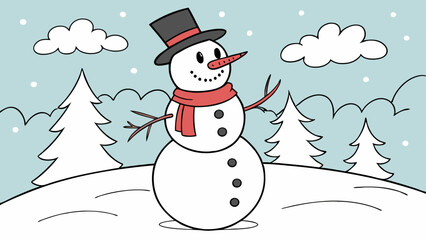 Charming Snowman in Winter Wonderland 