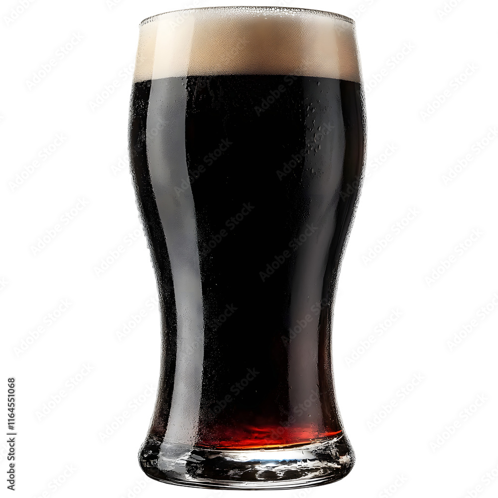Poster dark beer isolated on transparent background generative ai.