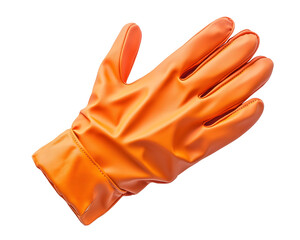 Bright orange rubber glove designed for industrial use, providing durability and protection during various tasks. Ideal for workers in manufacturing and maintenance environments.