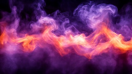 Fototapeta premium Abstract Purple and Orange Smoke Swirls Background