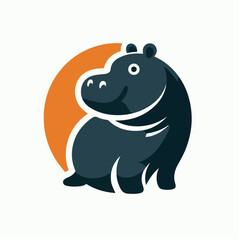 hippopotamus logo illustration