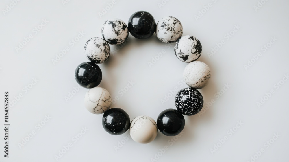 Aufkleber harmonious design with high contrast in minimalist sphere layout