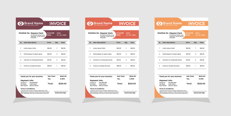 Creative modern invoice design template 01