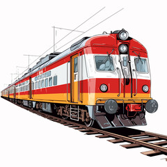 Modern train rail wagon transport illustration for design projects