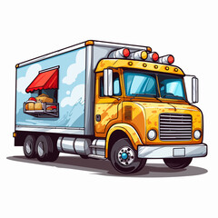 Vector illustration of truck and fast food design - ideal for restaurant menus and transportation businesses