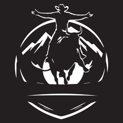 cowboys logo type silhouette design