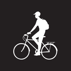 Obraz premium black and wight bicycle logo type silhouette design