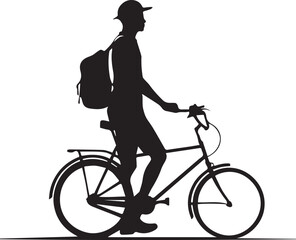 black and wight bicycle logo type silhouette design