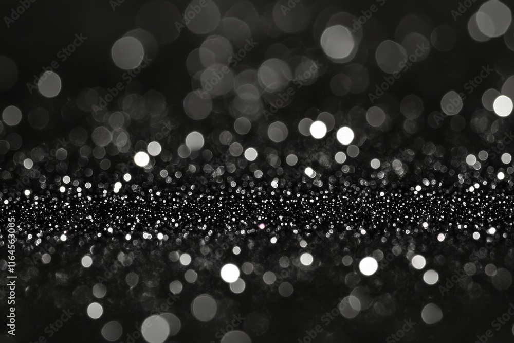 Poster captivating black and white bokeh with sparkling lights creating an enchanting atmosphere