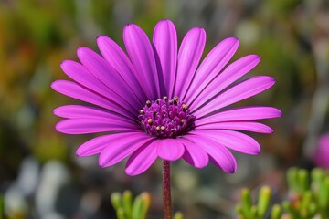 Obraz premium Delicate pink flower with intricate details blooming in sunlight during spring season