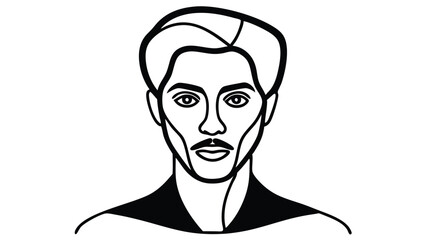 Abstract Face with Asymmetrical Features