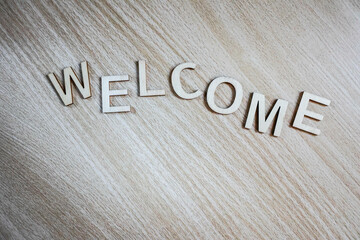 Lettering of the word - WELCOME- as banner or template