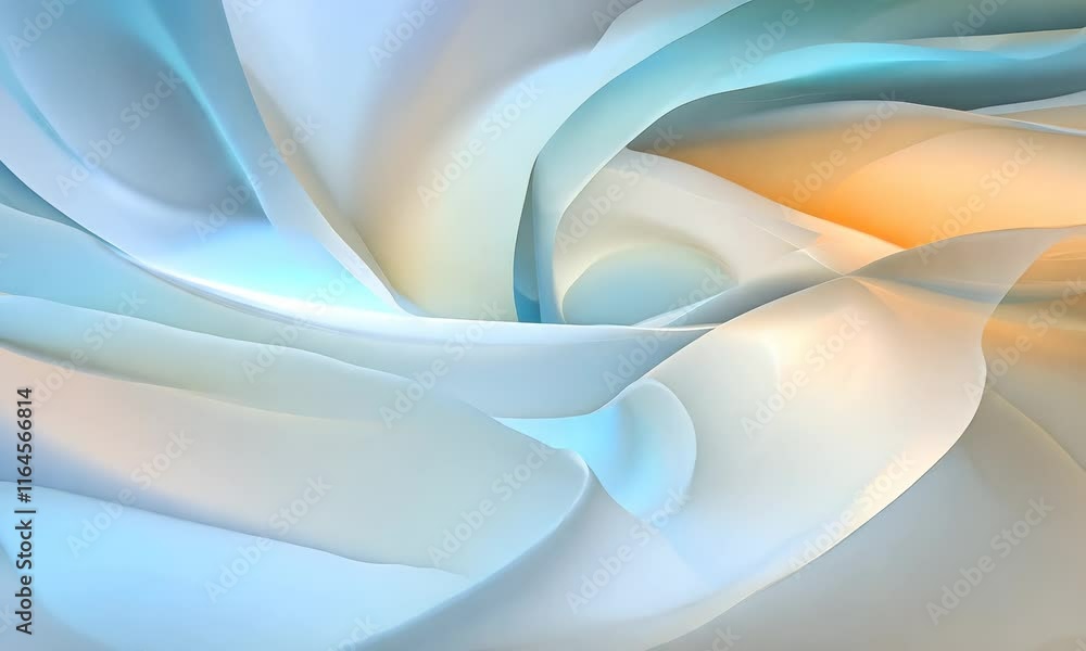 Aufkleber abstract digital artwork with interconnected colorful 3d geometric shapes and lines