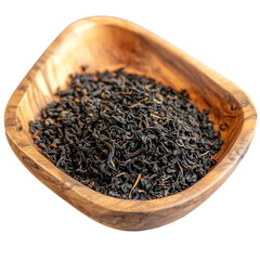 Aromatic Black Tea Leaves in Wooden Bowl  Dried Tea  Herbal Tea  Loose Leaf Tea  Natural T